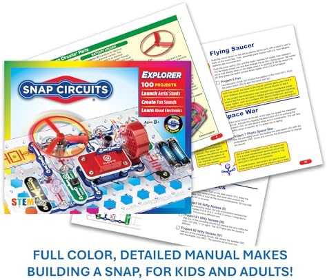 Snap Circuits Jr. SC-100 Electronics Exploration Kit, Over 100 Projects, Full Color Project Manual, 28 Parts, STEM Educational Toy for Kids 8 + - 5