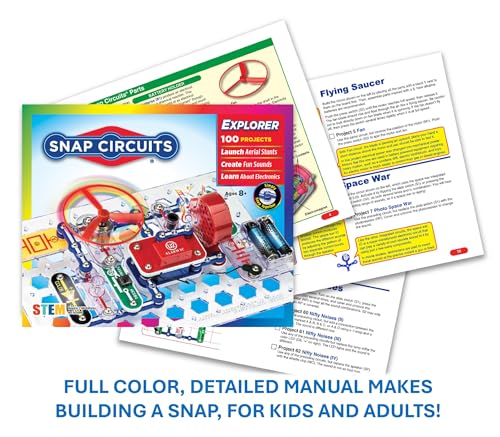 Snap Circuits Jr. SC-100 Electronics Exploration Kit, Over 100 Projects, Full Color Project Manual, 28 Parts, STEM Educational Toy for Kids 8 + by Snap Circuits - Image 5