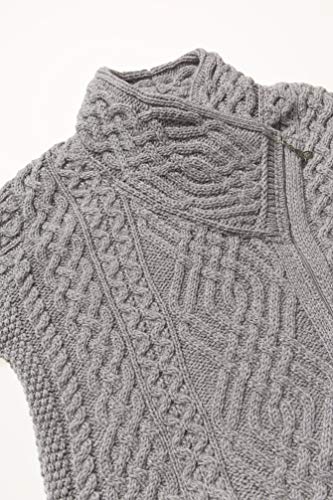 Image of Aran Crafts Women's Irish Soft Cable Knitted Side Zip Coat (100% Merino Wool)