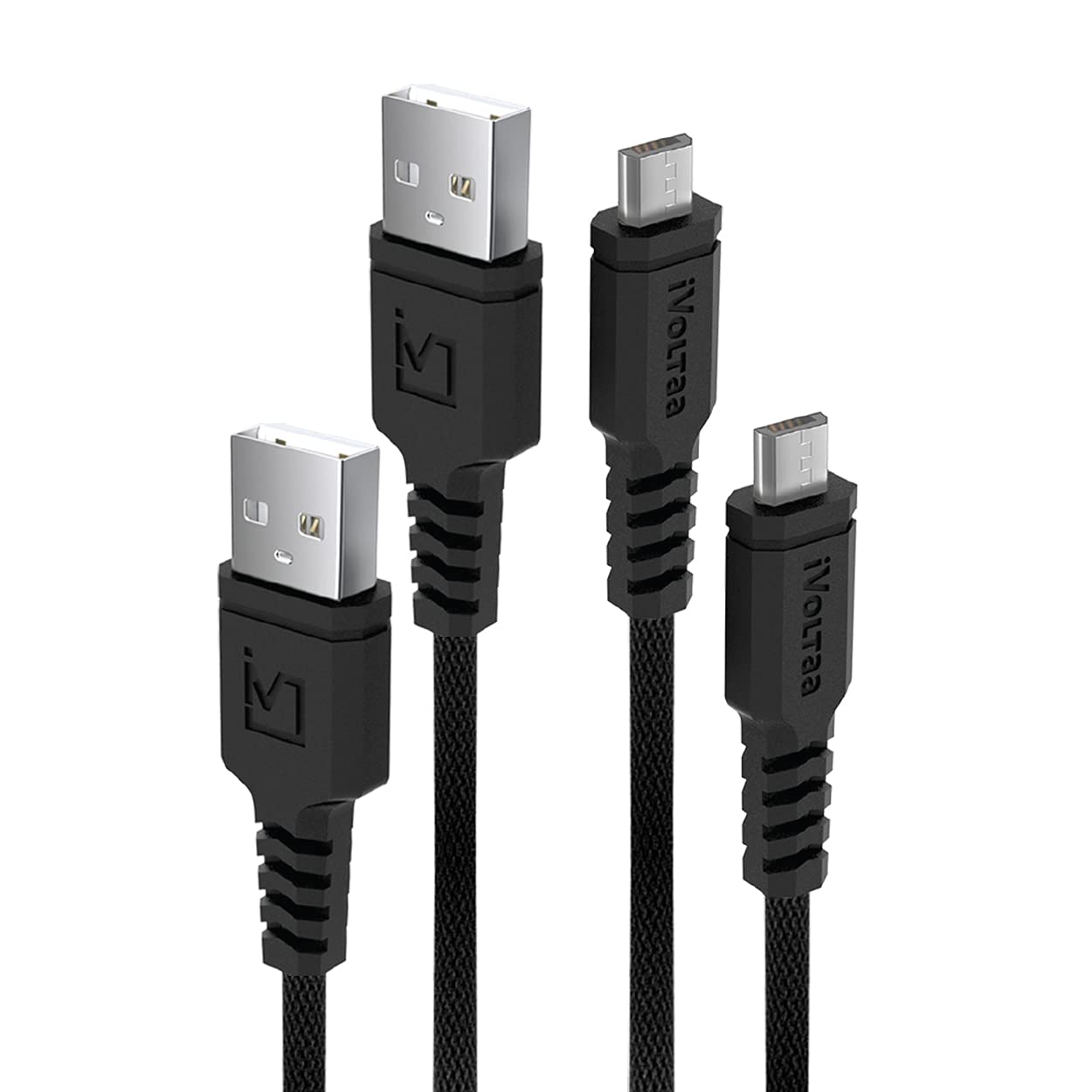 iVoltaa Pack of 2 Fishnet Design Sync & Fast Charge Micro USB Cable (1 M / 3.3 Ft. Long - Black) (B09BVS413B) Amazon Price History, Amazon Price Tracker