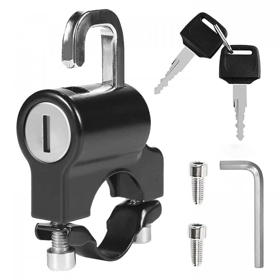 Home Brilliant Universal Motorcycle Helmet Lock, Heavy Duty Anti-Theft Key Lock for Helmet, Bag & Luggage – Easy to Use & Carry Home Brilliant Universal Motorcycle Helmet Lock, Heavy Duty Anti-Theft Key Lock for Helmet, Bag & Luggage – Easy to Use & Carry