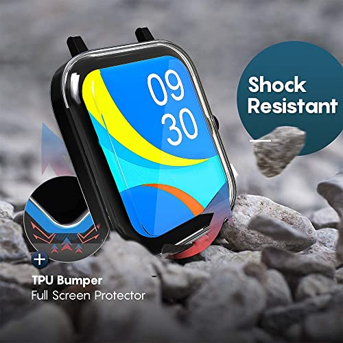 Image of Sounce Watch Case Compatible with Zebronics DRIP Tempered Glass Screen Protector, HD Clear Touch Sensitive Ultra-Thin TPU Protective Cover - (Transparent)