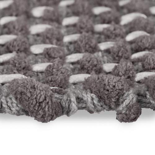 Relaxdays Grey Bathmat, Non-Slip Bathroom Mat, Anthracite, Washable, Carpet Runner in 60x100 cm, Rug