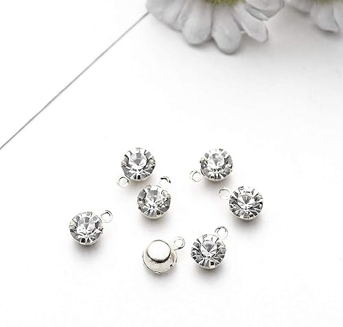 Miniatura 5 de 100 dijes de diamantes de imitación colgantes de piedra natal de la suerte para mujer, colgantes de diamantes de abril para aretes, collares,