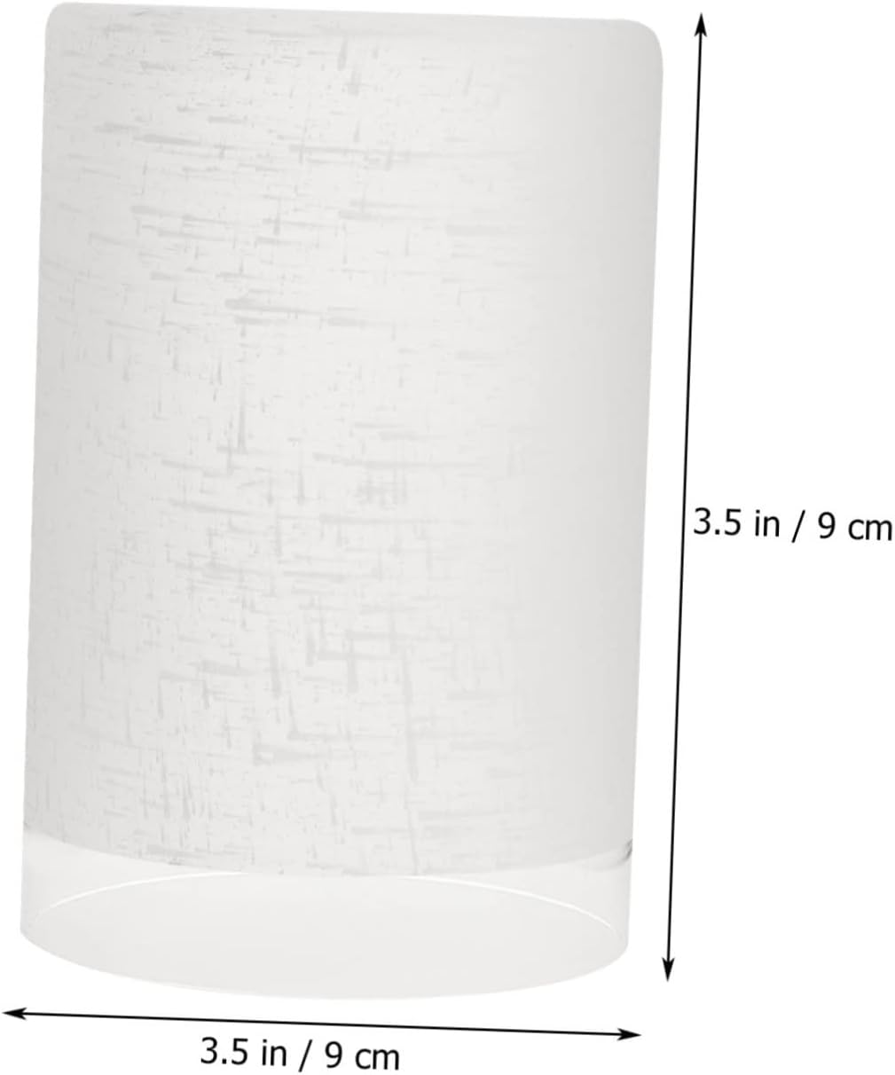 2pcs Hanging Lamp Shade Cover Durable Glass Light Fixture Covers for Table Floor Lamps Eye-protective White Linen Frosted Design Replacement for Home Office Decor