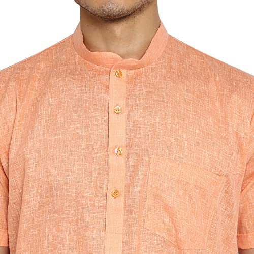 Image of Royal Kurta Mens Linen Half Sleeved Long Ethnic Kurta