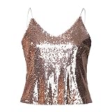 2023 Nouveau Été Débardeur à Bretelles Sequins Femme Sexy Club Paillette Grande Taille Col V Croisées Femmes Croisé T-Shirt sans Manches Dos Nu en Vrac Haut Camisole Sling Crop Tank Top Vest