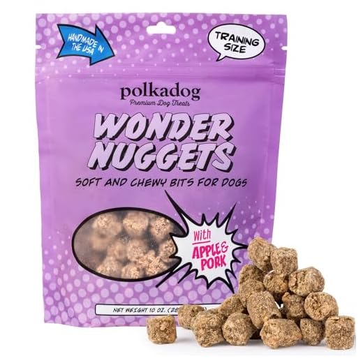 Polkadog Wonder Nuggets Soft & Chewy Dog Treats - Pork & Apple, All Natural, Limited Ingredient, Premium Training Treats for All Breeds, Great for Allergies, Made in USA - 10oz