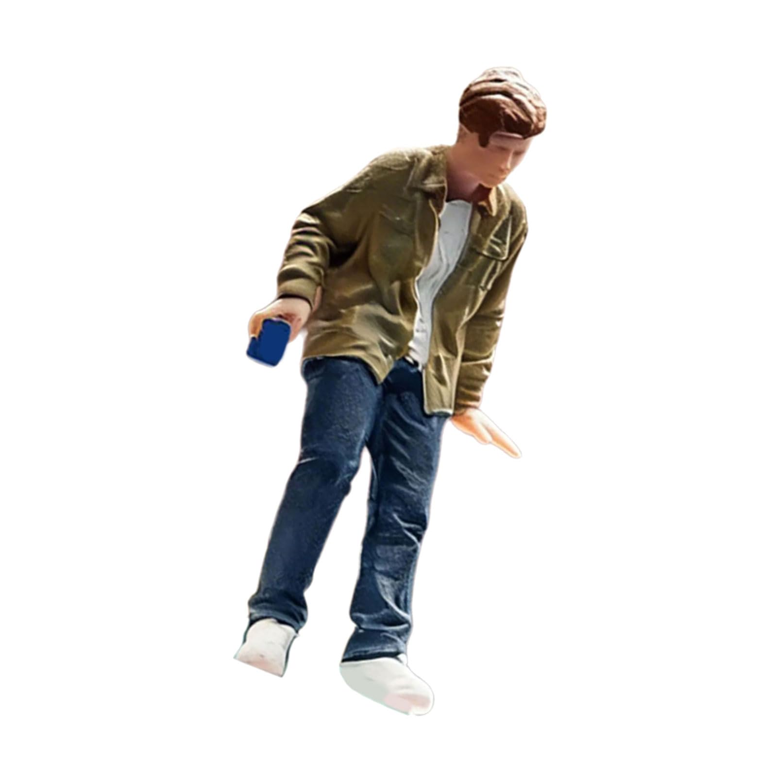 FGDTREE Multipurpose 1/64 Scale Miniature Resin Sitting People Statue for Collector and Decorating Dioramas Landscape Project Realistic Tiny Figure