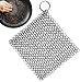 Brands Lucylanker Detergente Ghisa, Scrubber Cotta di Maglia in Acciaio Inossidabile, Posate da Cucina Spazzola di Pulizia con Anello Appendere, per Padelle Tegame Wok Pentola (Piazza, 18cm)