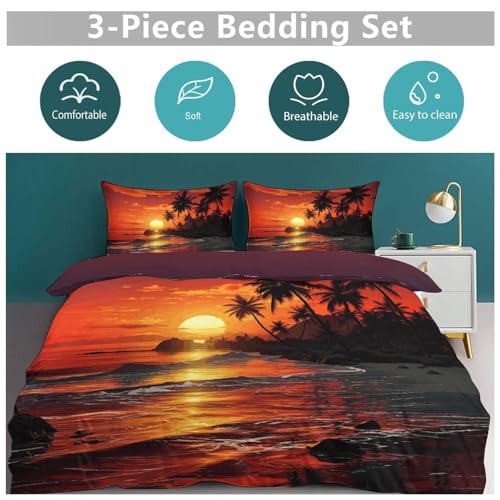 Housse de couette pour grand lit 228x228 cm avec 2 taies d'oreiller