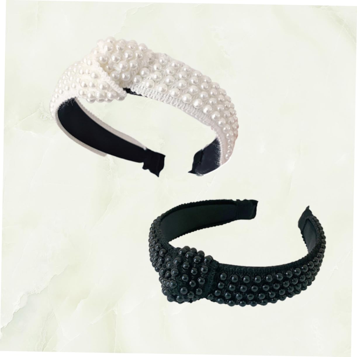 FRCOLOR 6pezzi Fasce Per Con Perle Da Cerchietti Eleganti Bianco e Nero Per Donne e Ragazze Accessori Minimalisti Per Cerimonie e Occasioni Speciali