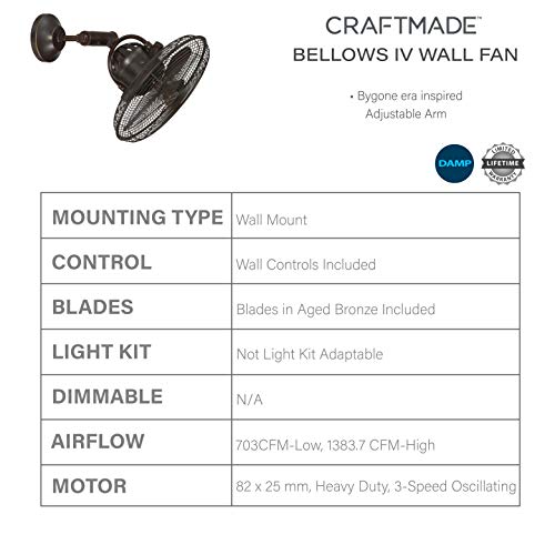 Craftmade BW414AG3 Bellows Iv 16 Inch Patio Fans Oscillating thumb #3