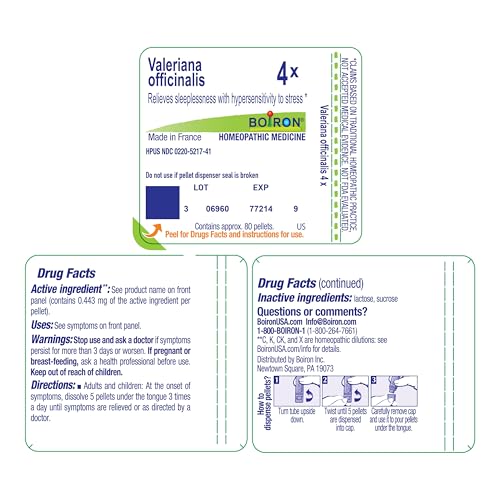 Boiron Valeriana Officinalis 4X for Sleeplessness with Hypersensitivity to Stress - 80 Pellets - image 9