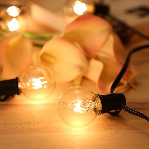 Globe Festoon String Light Bulb 27Ft G40 Indoor Outside Waterproof Lixada, Warm White