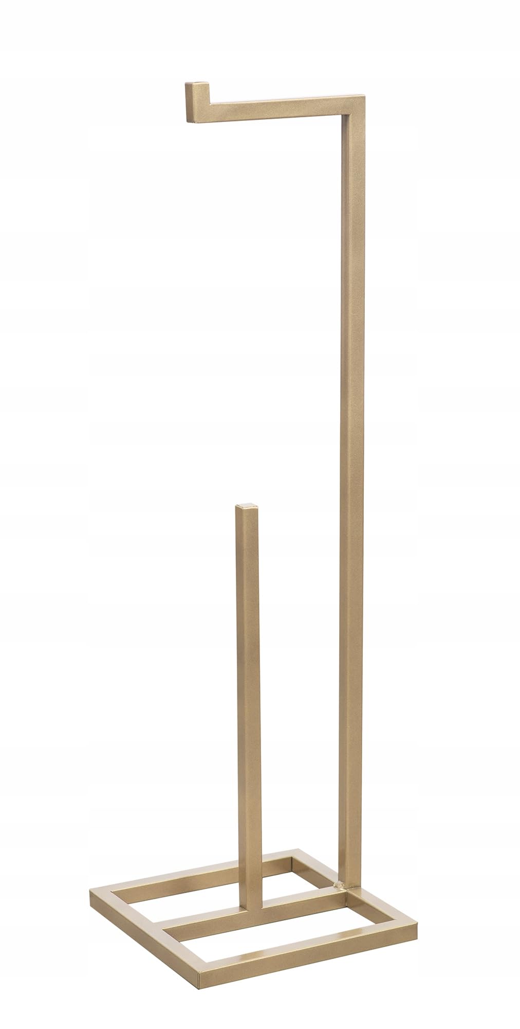 Porte-Papier Toilette sur Pied – Support Papier Toilette sans Perçage avec Espace de Rangement – en Métal Thermolaqué – 23 x 23 x 69 cm – Sono Or