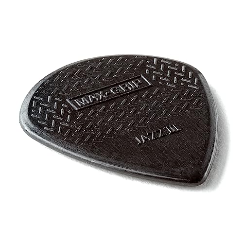 Dunlop 471P3S Max-Grip® Jazz III, preto'Stiffo', pacote com 6 jogadores