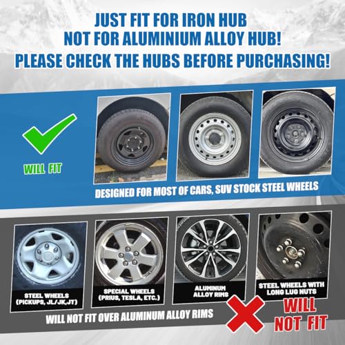 CPW 16” Wheel Rim Cover Hubcaps Universal Snap On Car Truck SUV Car Accessories ABS Material Replacement Hub Caps Set of 4 (16 Inch - Silver)