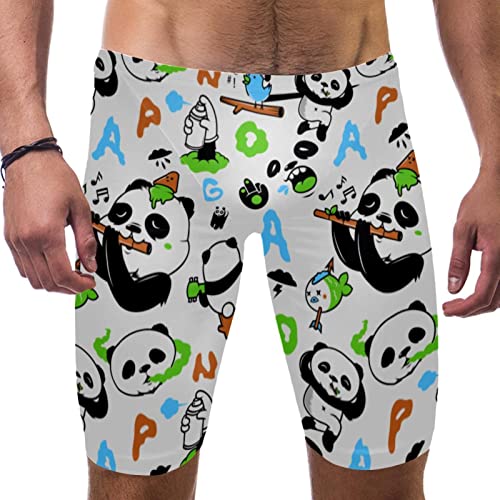 Bañador natación hombre estilo jammer panda multicolor resistente al cloro 3XL