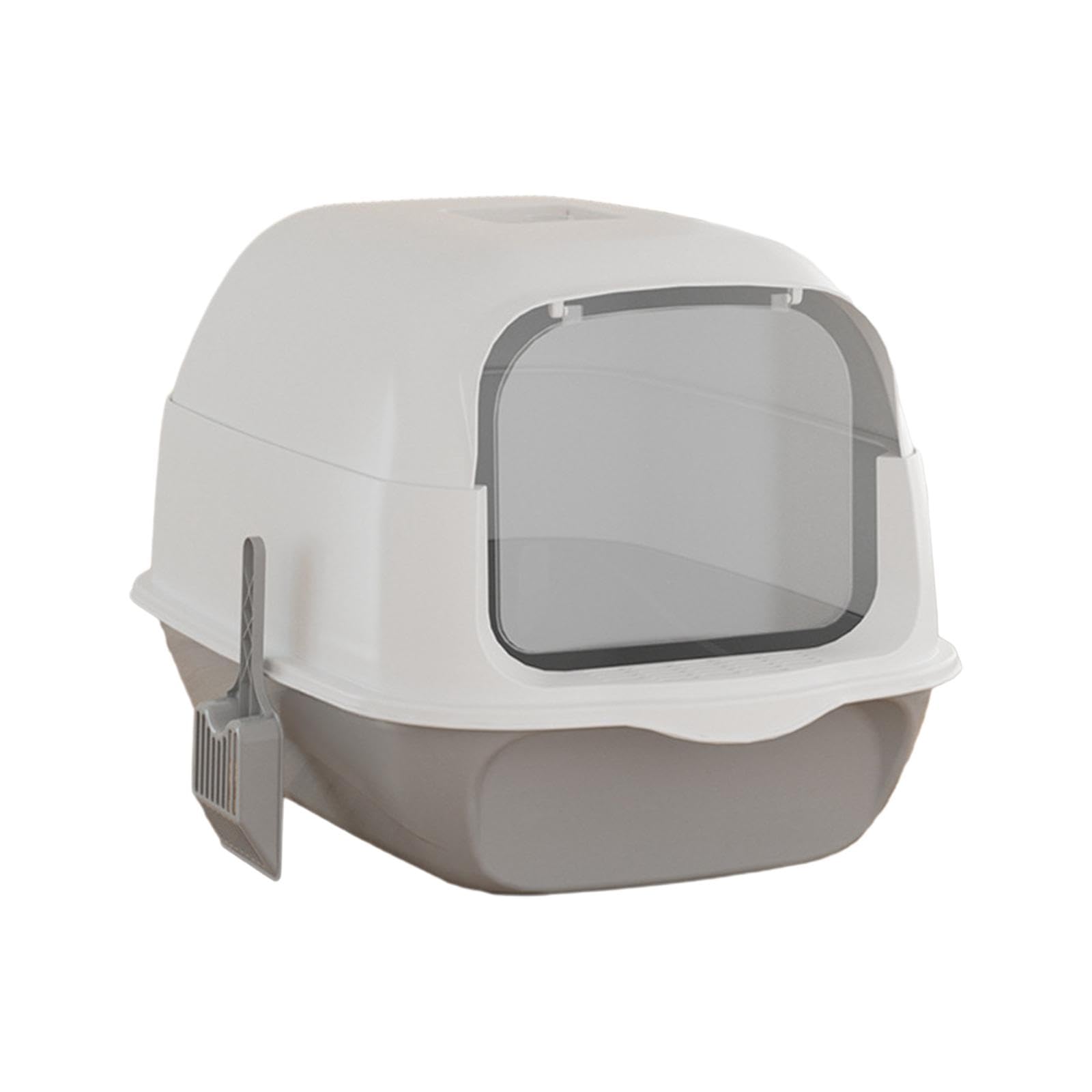 Arenero para Gatos Totalmente Cubierto con Pala, Gran Capacidad, Extraíble, a Prueba de Salpicaduras, Fácil de Limpiar, Arenero para Gatos, Gris