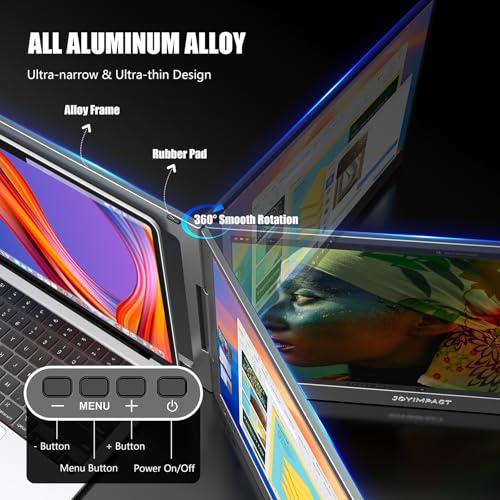 Image of Dual Screen Laptop Monitor Extender, 15.6 inch Fully Compatible Laptop Triple Screen Extender, FHD 1080P IPS Portable Monitor for Laptops 12~17 inch, Plug & Play with USB-C for Win /Mac /PS5 /Switch /PS4
