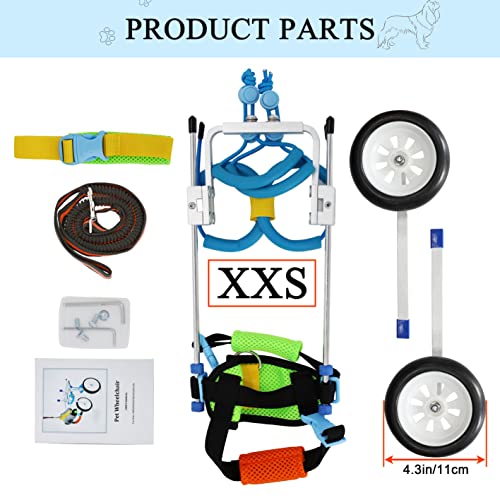 image for HobeyHove Adjustable Dog Cart/Wheelchair for Back Legs，Pet/Doggie Wh