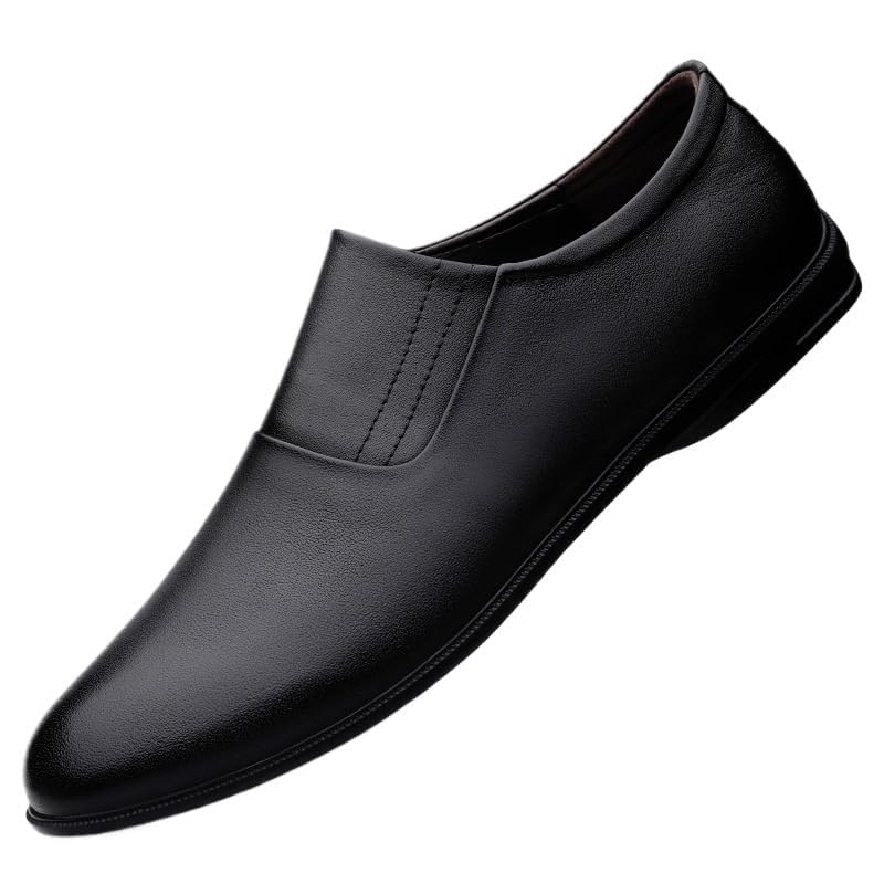YZABEL Men's Pointed Toe Slip-On Low Top Casual Oxfords Dress Shoes, Summer Breathable Stylish Business Shoes, Soft-Soled Non-Slip for Formal and Everyday Wear