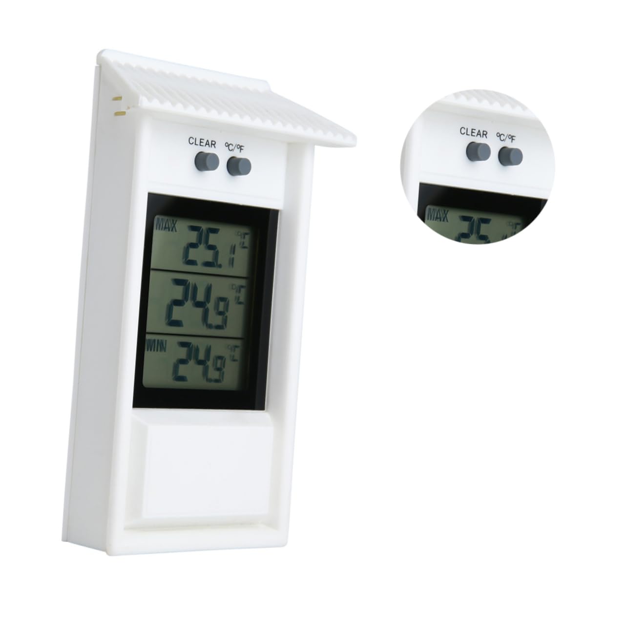 YARNOW 3pièces Thermomètre Extérieur Sans Batterie Pour Fenêtre Et Réfrigérateur Affichage Numérique Étanche Plage Fonction De Mémoire Des Températures Design Pratique Blanc