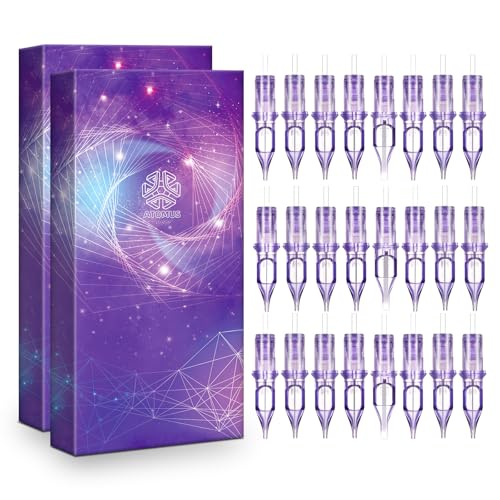 Atomus 50 agujas de tatuaje, una cubierta redonda de alambre de varios tamaños mixtos Magnum circular MAG ¿ 12 estándar morado 3rl 5rl 7rl 9rl 3Rs 5rs 9rs 5m1 7m1 agujas de tatuaje de silicona
