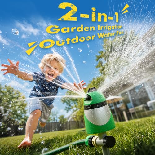 RESTMO Unique Design 2-Pattern Pulsating Sprinkler with Zinc Alloy Spike Base, Heavy Duty Lawn Sprinkler for Garden, Plants, Flower Beds & Large Yard Watering, Adjustable Tabs for Flexible Coverage by Restmo - Image 2