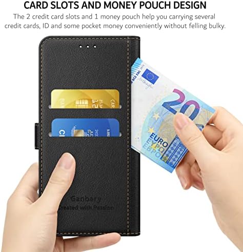 Ganbary Compatible with Oppo A54S/A16/A16S Case, Premium PU Leather Flip Case Wallet Phone Case Protector [Full Protection] [Card Slots] [Kickstand] for Oppo A54S/A16/A16S, Black