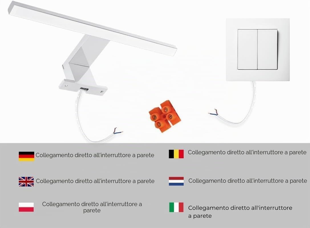 Specchio Bagno con Luce da Parete Sonoma A: 70 cm x L: 60cm con Mensola - Specchio da Bagno LED Retroilluminato con Ripiani, IP44 Impermeabile la Toilette Riflesso LED 4000 K