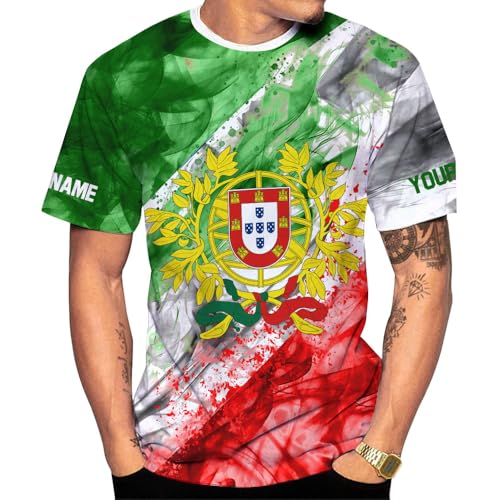 T-shirt Portugal homme personnalisé maillot de foot col rond pour le running et workout été