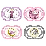 2 x MAM Perfect Day MAM Perfect Day & Perfect Night Schnuller 16+ Girl // 4er Set // inkl. 4 Sterilisiertrasportboxen