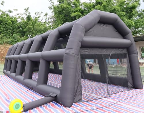 Inflatable Tennis Tent Baseball/Softball Cage Football Court Cage Inflatable Baseball Field Softball Batting & Pitching Cage for Club Trainning, Outdoor Events (40x14x11ft)