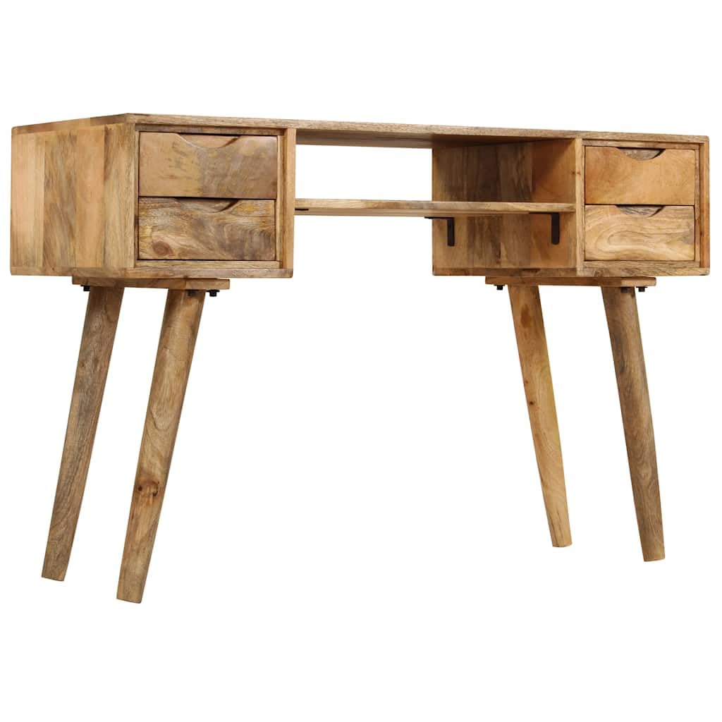 Escritorio de madera maciza de mango, 115 x 47 x 76 cm, con 4 cajones y