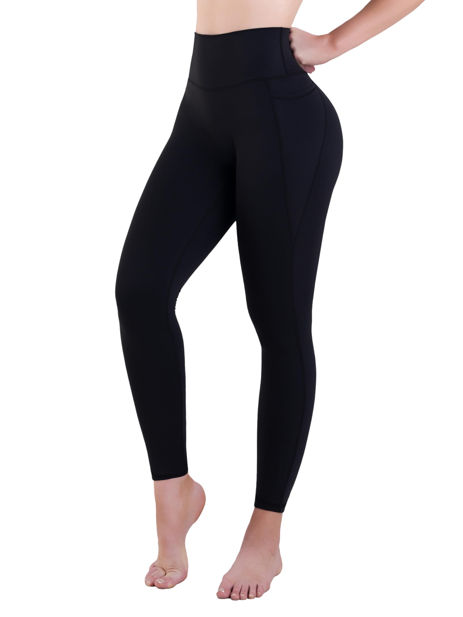 Sunzel Leggings sostenibili a vita alta per sollevamento del sedere con tasche per donne, senza cuciture frontali per il controllo della pancia, pantaloni da yoga per allenamento