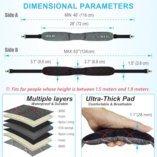 Ultra Comfortable Shoulder Strap Bag Belt with Anti-Theft Pockets and Padded, 2 Tone Reversible Use, Stylish & Secure2