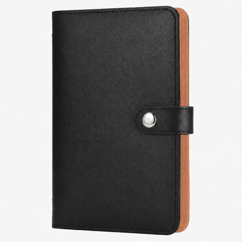 Budget Binder 100 Envelope Savings Challenge Notebook Cash Stuffing Wallet Black PU Leather Reusable Money Organiser for Adults Couples Home Office Finance Tracking Planner Folder