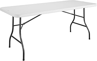 Cosco6 Foot Blow Molded Folding Table, White