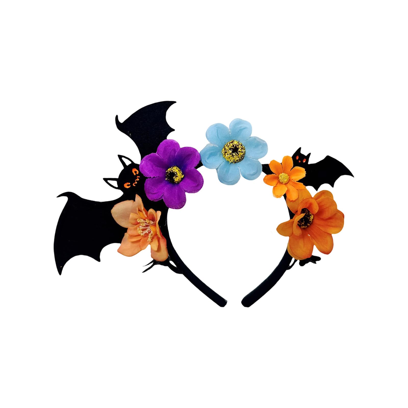 YUXITA Halloween Flower Bat Hairband Comfortable Adjustable Dark Series Hairband For Women Men Party Gathering Headpiece