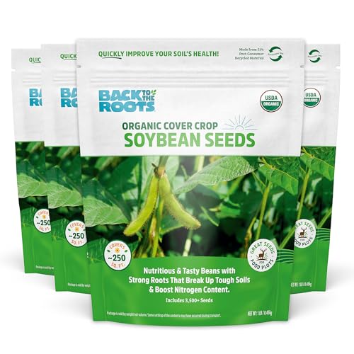 Back to The Roots 100% Organic Soybean Cover Crop Seeds, Covers ~1000 sq. ft.