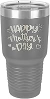 Vista 10 de Taza de viaje con texto en inglés "HAPPY MOTHERS DAY 30 oz Drink Tumbler with Straw " grabado con láser con divertidas citas " Compare con Yeti