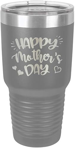 Miniatura 10 de Taza de viaje con texto en inglés "HAPPY MOTHERS DAY 30 oz Drink Tumbler with Straw " grabado con láser con divertidas citas " Compare con Yeti