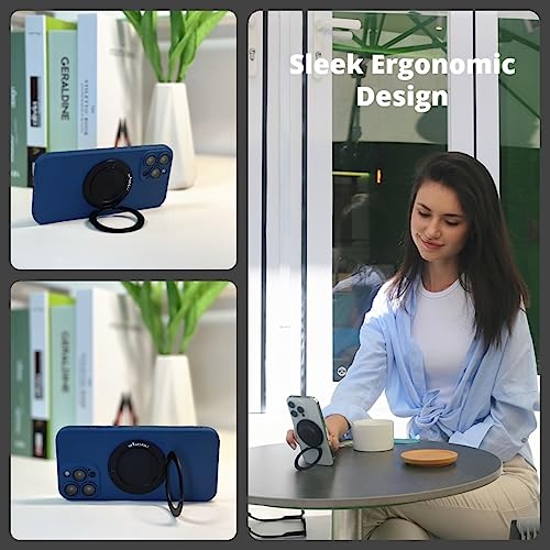 Image of MINDSKY Dual-Sided Magnetic Phone Ring Holder Cell Phone Grip Stand Compatible with Magsafe Cases iPhone 12 13 14 15 Series (Dual Magnet)