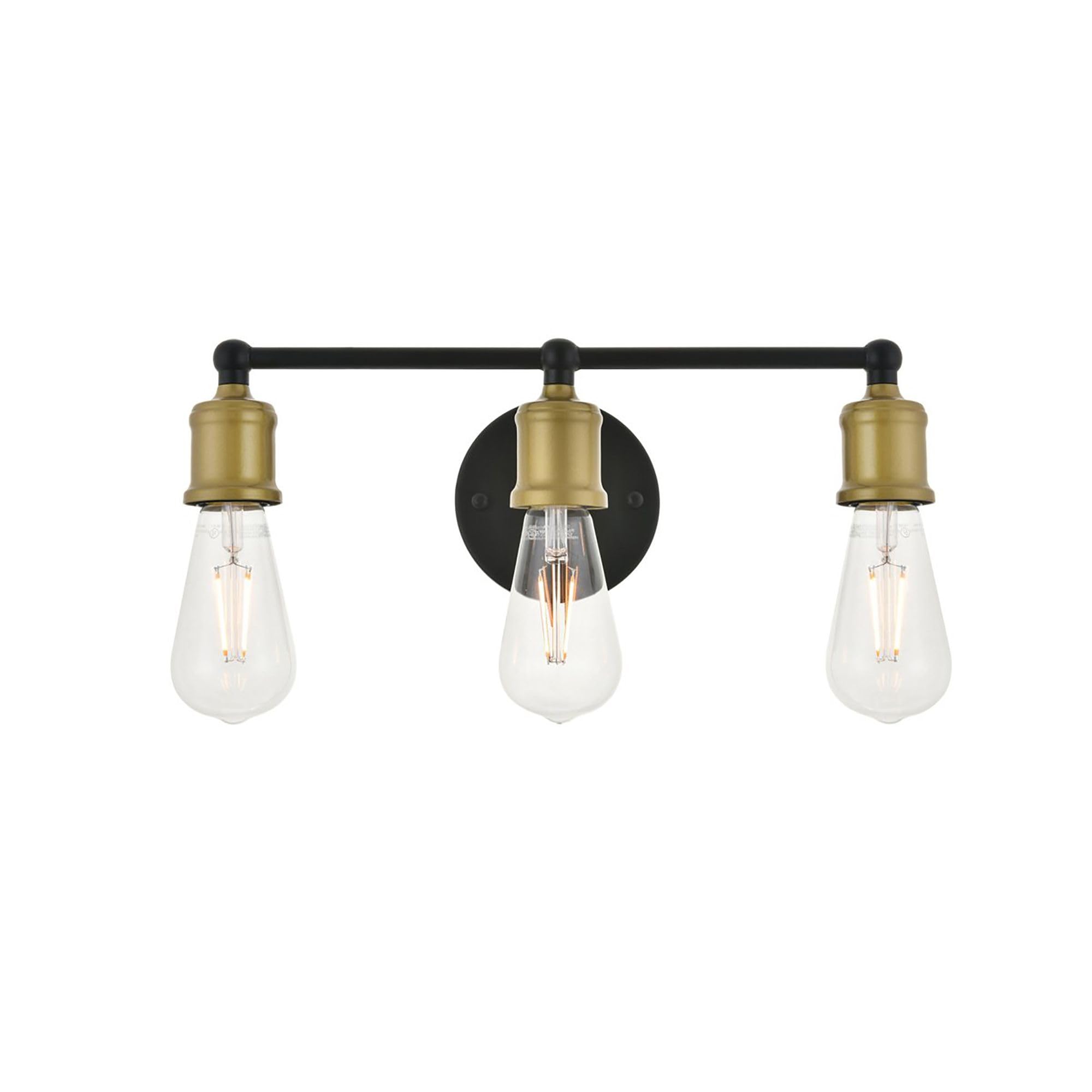 Indoor Modern Home Decorative Bright Ceiling Serif 3 Light Brass and Black Wall Sconce