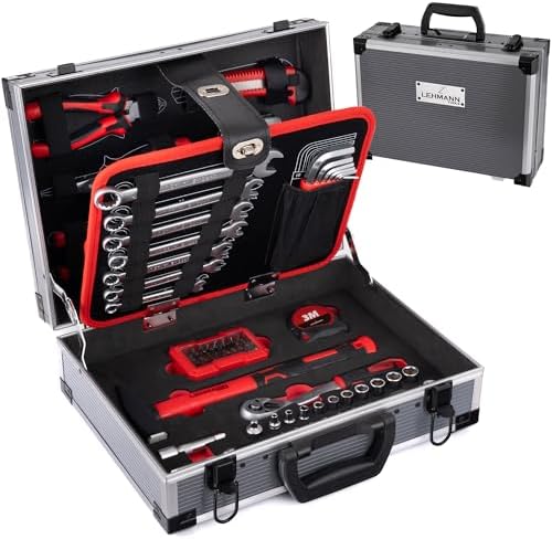 LEHMANN Mallette à Outils 88 Pièces – Valise à Outils en Aluminiu...