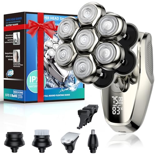 Image of Electric Shaver for Bald Men, Vylto Upgrade 7D Head Shaver, Anti Pinch Head Shaver with 5-in-1 Men's Care Kit, IPX7 Waterproof, Wet /Dry, Type-C Charging, Head Shaver for Bald Men