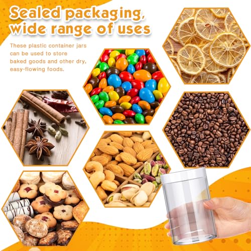 Image of Patelai 4 Pcs Plastic Jars Wide Mouth with Lids,12 Ounce,White | Travel Size for Creams Oils, Clear Round Storage Cosmetics Containers, Leak Proof Screw on Lids for Makeup Beauty DIY