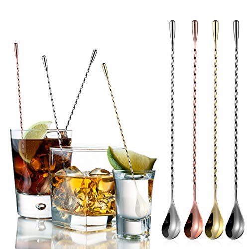 Stainless Steel Cocktail Spoon Spiral Bar Spoon Mixing Stirrers for Drink Whiskey Bartender Long Handle 30CM/40CM/50CM